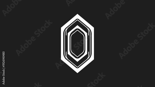 Abstract Geometric Hexagonal Shape with Concentric Layers.