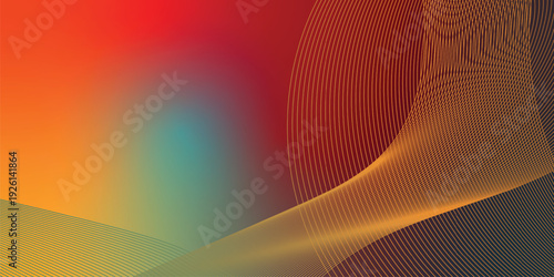 Glowing red, yeallow, and azure gradient waves flowing across a textured dark grainy background, with soft light highlights and smooth layered depth, ideal for modern header, banner, or poster design.
