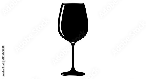 Black wine glass on stemware base.