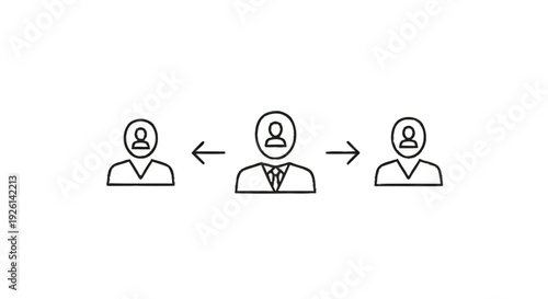 Business people communicating with arrows showing interaction.