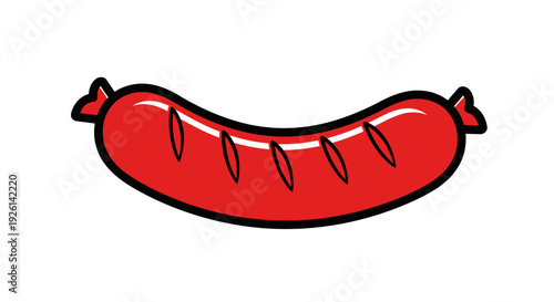 A cartoon style red sausage.