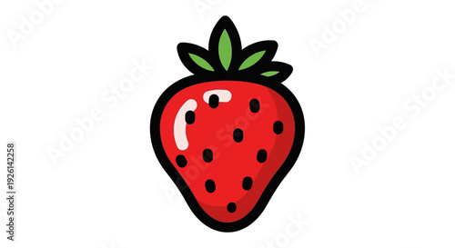 Fresh Strawberry Fruit Single Red Object.