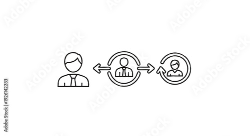 Business people communication and collaboration icon set.