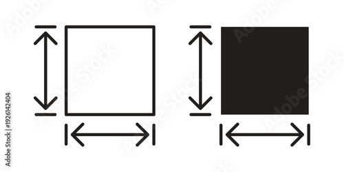 Area and dimension icon vector illustrations. vector glyph flat icons