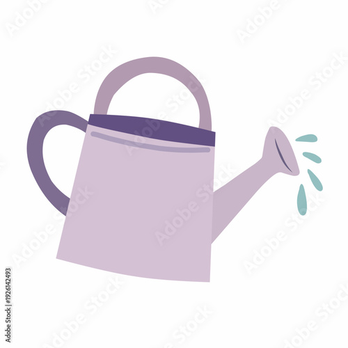Watering Can in Flat Style for Spring Gardening