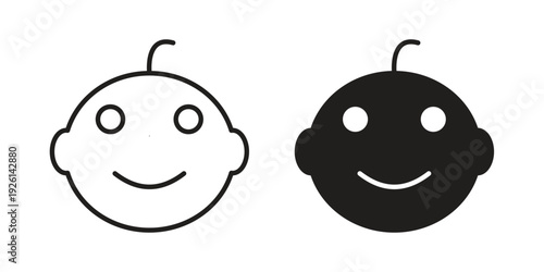 Baby face icon vector illustrations. vector glyph flat icons