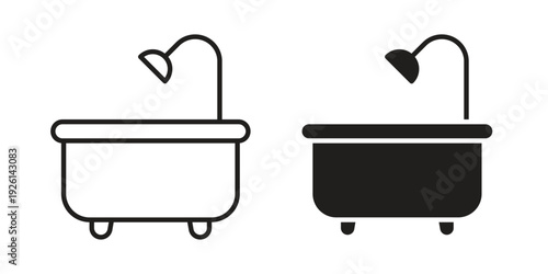 Bathtub icon vector illustrations. vector glyph flat icons