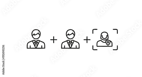 Business People Icons Representing Selection and Focus.