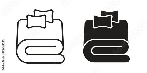 Bed linenfor banner ands vector illustrations. vector glyph flat iconsaging design Vector illustrationsn with pillows icon vector illustrations. vector glyph flat icons