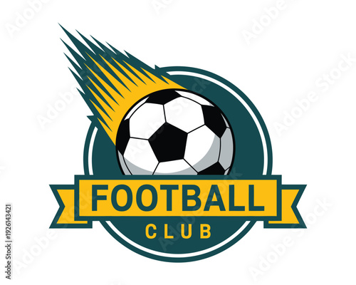 Dynamic Soccer Ball Logo Illustration, Fire and Motion Inspired Football Graphic, Competitive Sports Team Emblem