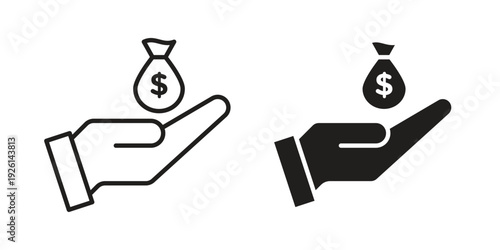 Borrower icon vector illustrations. vector glyph flat icons