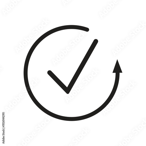 Approval Checkmark Circular Outline Icon