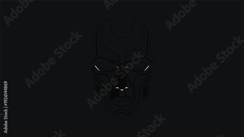 Dark Futuristic Mask with Glowing Eyes.