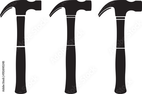 Hammer tools silhouette isolated on white background