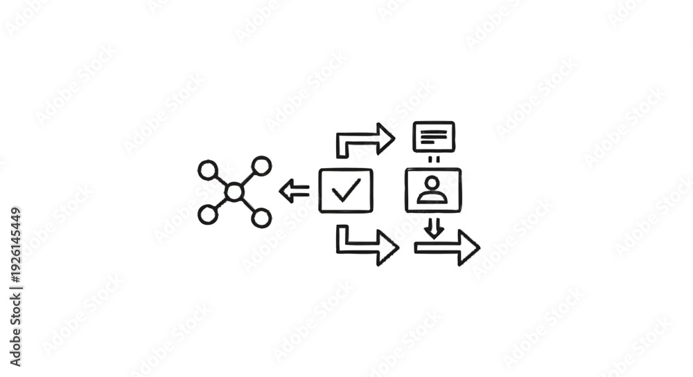 Obraz premium Business Process Flowchart and Workflow Management System.