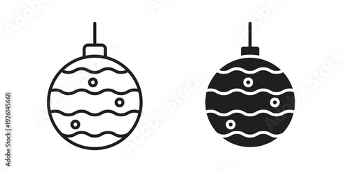 Christmas tree ball icon vector illustrations. vector glyph flat icons