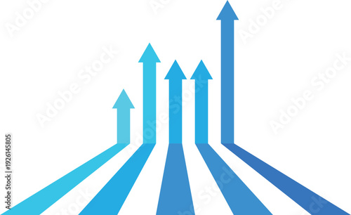  Business growth up and down graph vector.