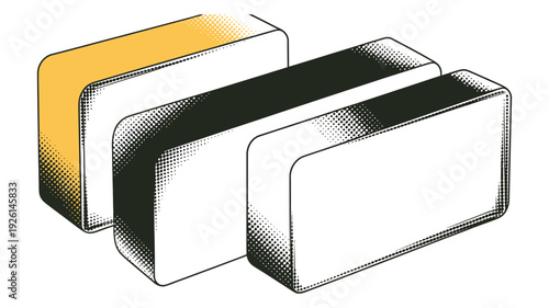 Business card vector illustration with a modern design and halftone effect