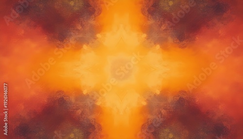 A vibrant and abstract depiction of warm colors blending together in a kaleidoscope pattern