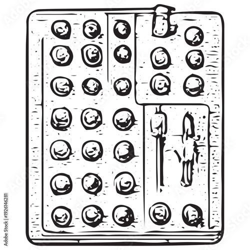 Vintage Audio Mixer Console Sound Control Panel Illustration