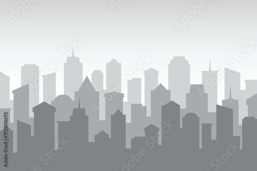 Silent Metropolis - minimalist skyline before dawn