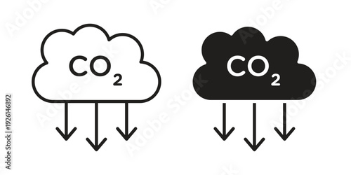 CO2 emissions icon vector illustrations. vector glyph flat icons