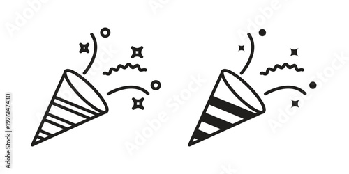 Confetti popper icon vector illustrations. vector glyph flat icons