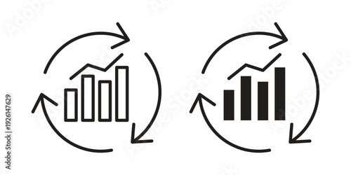 Continuous improvement icon vector illustrations. vector glyph flat icons