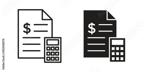Cost Estimate icon vector illustrations. vector glyph flat icons