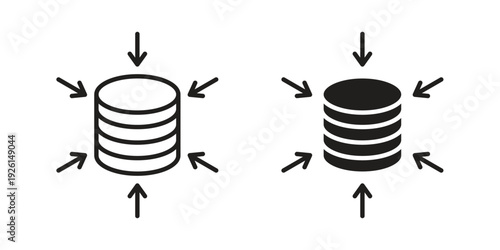 Data aggregation icon vector illustrations. vector glyph flat icons