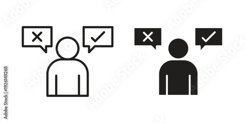 Decision icon vector illustrations. vector glyph flat icons