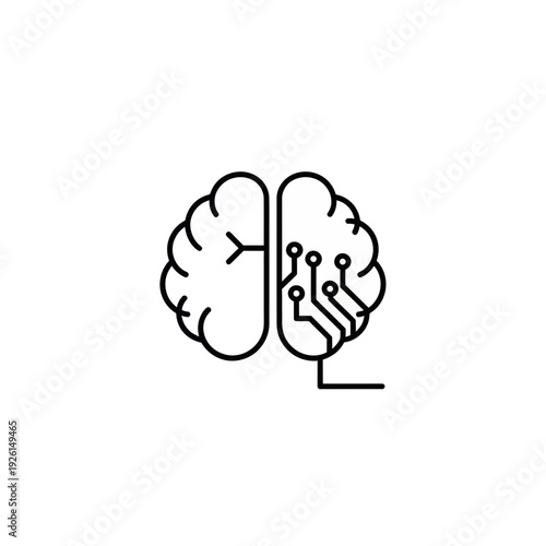 Innovative brain with circuit board integration symbolizing AI and technology
