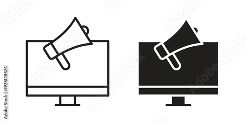 Digital campaign icon vector illustrations. vector glyph flat icons