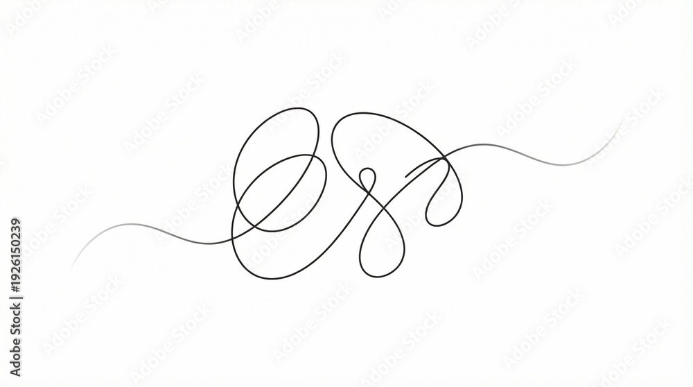 Obraz premium Line Minimalist Abstract Continuous Drawing