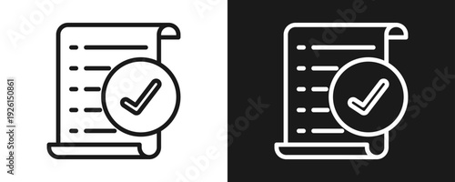 Compliance Icon Set Outline In White And Black Background