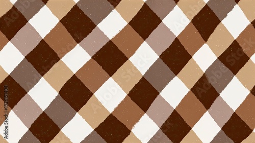 ブラウン系アーガイル格子柄 テクスチャ背景素材