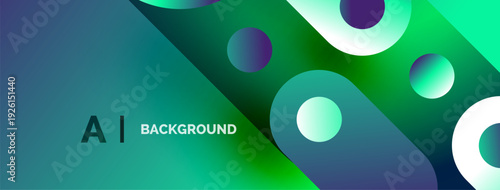 Abstract background features vibrant gradients, overlapping circles. Modern design, dynamic composition, suitable for digital projects.