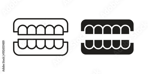 False jaw icon vector illustrations. vector glyph flat icons