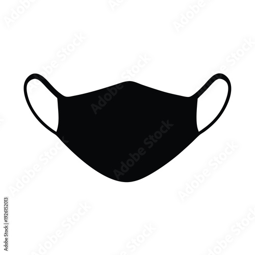 Black cloth face mask offering protection against viruses and airborne particles