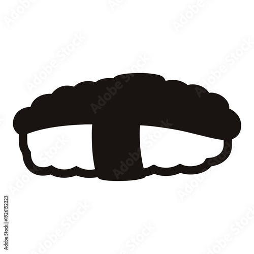 Monochrome sushi nigiri illustration, simple clean design suitable for logo or icon