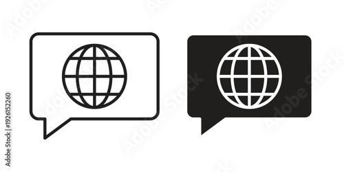 Global dialog icon vector illustrations. vector glyph flat icons