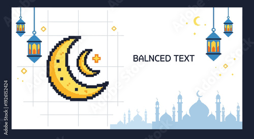 Ramadan Lanterns and Crescent Moons Pattern A Festive Islamic Celebration