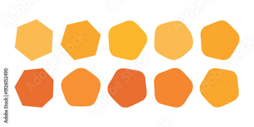 Orange polygons on white background yellow shapes geometric