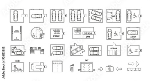 Architectural floor plans and building layouts for design and construction projects.
