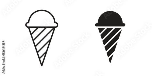 Ice cream cone icon vector illustrations. vector glyph flat icons