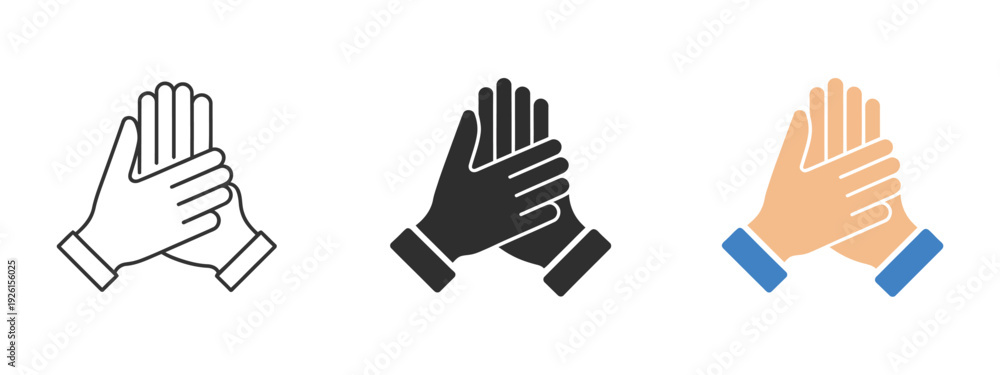 Fototapeta premium Teamwork and collaboration icon with hands together, symbol of unity, support and cooperation, ideal for corporate projects, business teamwork, partnership concepts, community interaction, and profess