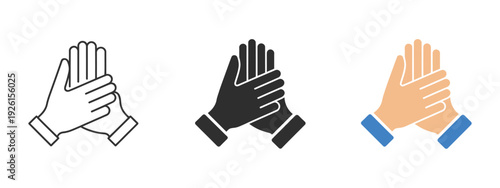Teamwork and collaboration icon with hands together, symbol of unity, support and cooperation, ideal for corporate projects, business teamwork, partnership concepts, community interaction, and profess