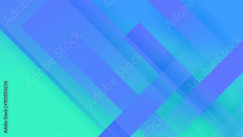 Minimalist cyan and blue overlapping diagonal shapes with soft glow