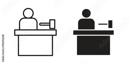 Judge icon vector illustrations. vector glyph flat icons