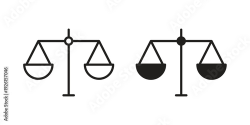 Law scale icon vector illustrations. vector glyph flat icons